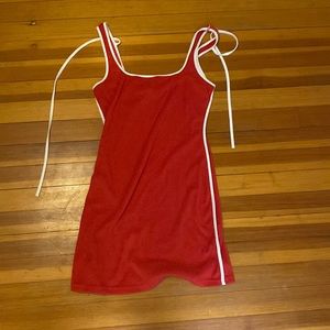 red terry cloth dress